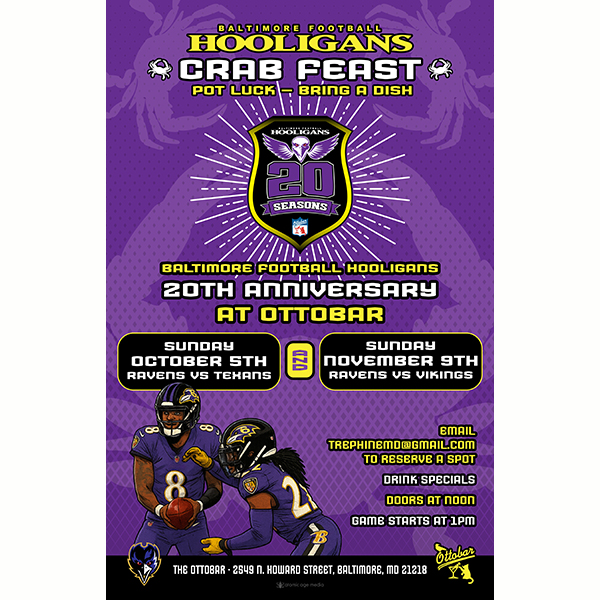 Baltimore Football Hooligans Crab Feast and Pot Luck!