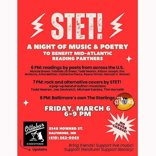 Stet! And the Starlings! A Night of Music & Poetry